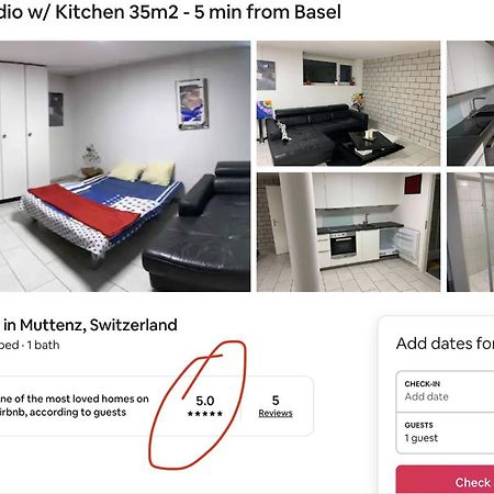 Basel - 5 Mins Away - Modern Basement Studio With Kitchen 35M2 In Muttenz Εξωτερικό φωτογραφία
